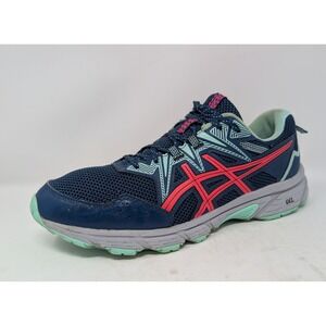 Asics Gel-Venture 8 Womens Running Shoes Navy Pink Mint Wide 10 1012B231